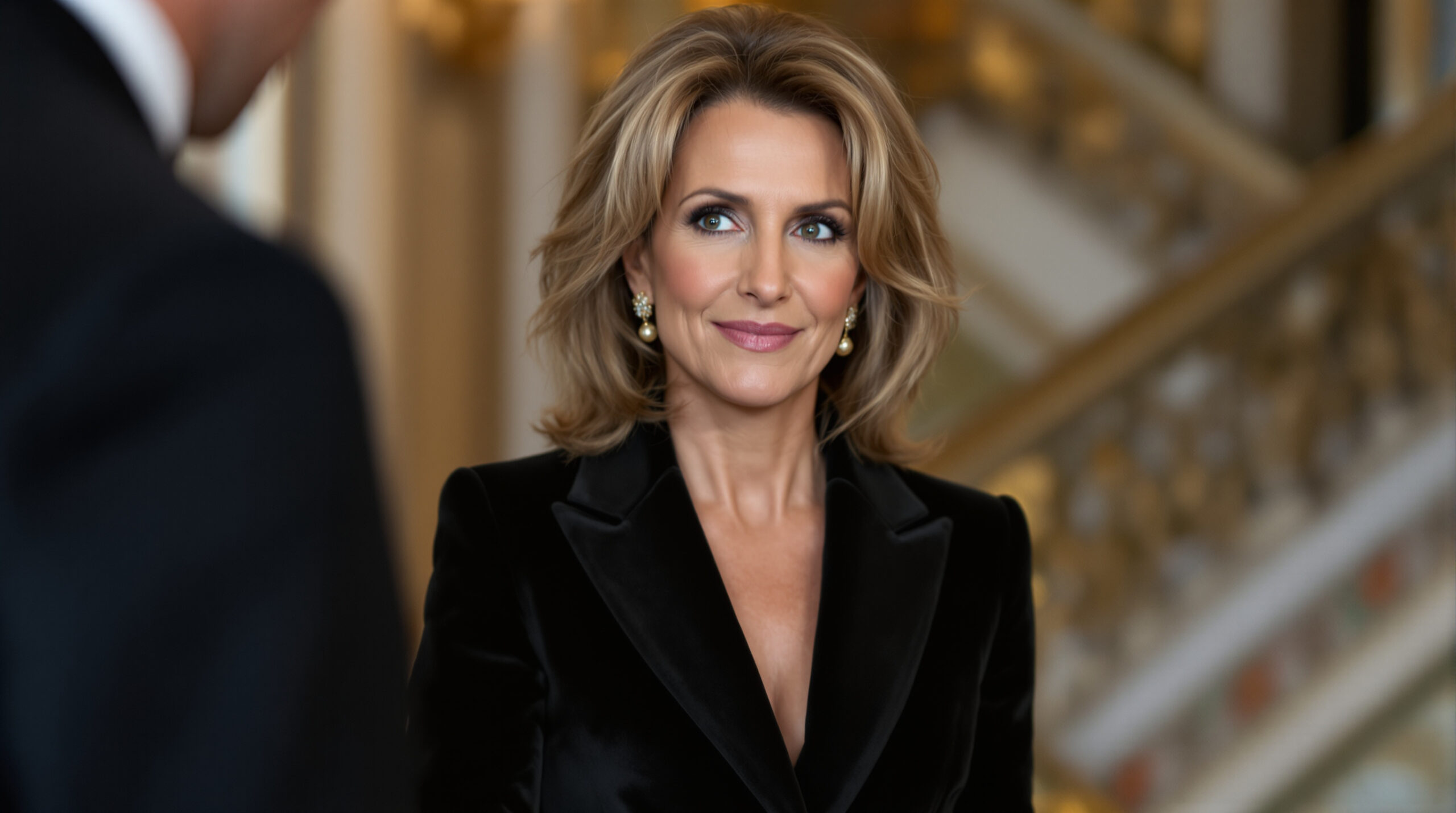 découvrez brigitte macron rayonnante en costume de velours noir lors d'une cérémonie exceptionnelle à l’élysée, alliant élégance et raffinement.