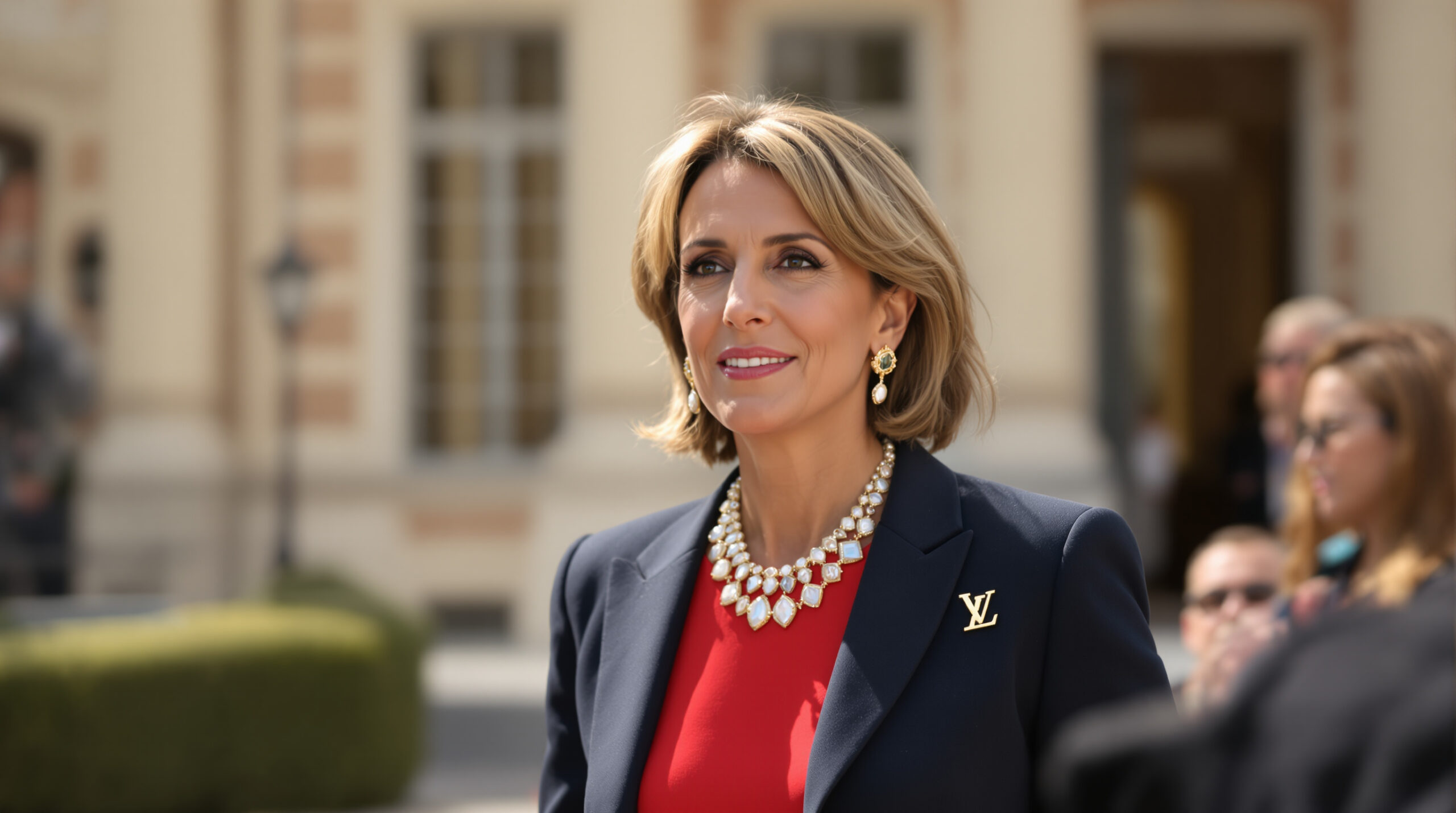 découvrez comment brigitte macron illumine l’élysée en portant une élégante robe rouge italienne accompagnée de bijoux exclusifs signés louis vuitton, alliant style et raffinement.