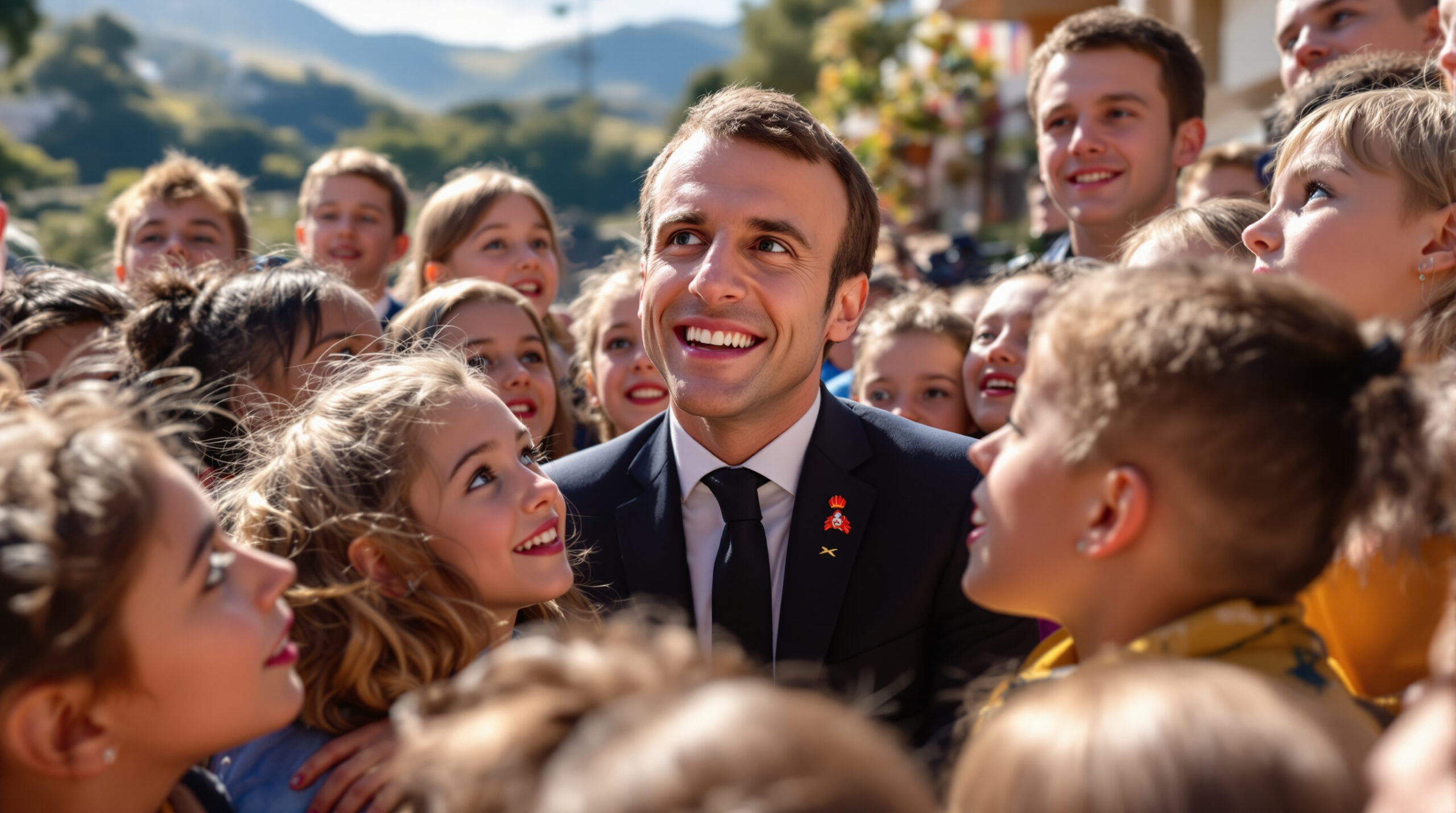 emmanuel macron redécouvre le plaisir de l'école lors d'une visite en andorre, touché par l'émerveillement et la curiosité des enfants.