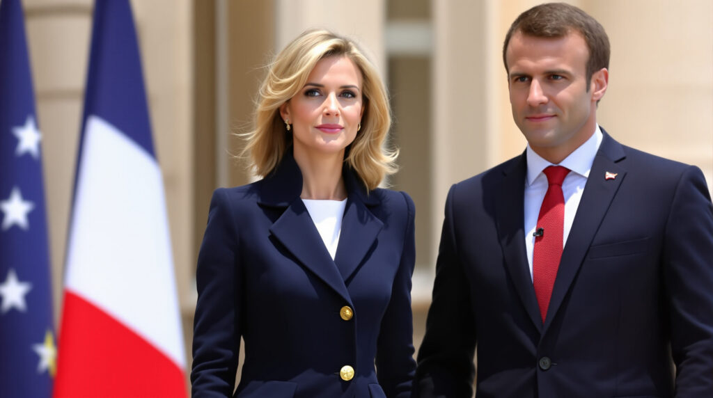 brigitte macron fait une apparition remarquée aux côtés d’emmanuel macron, où un détail vestimentaire inattendu révèle une atmosphère surprenante entre le couple présidentiel.