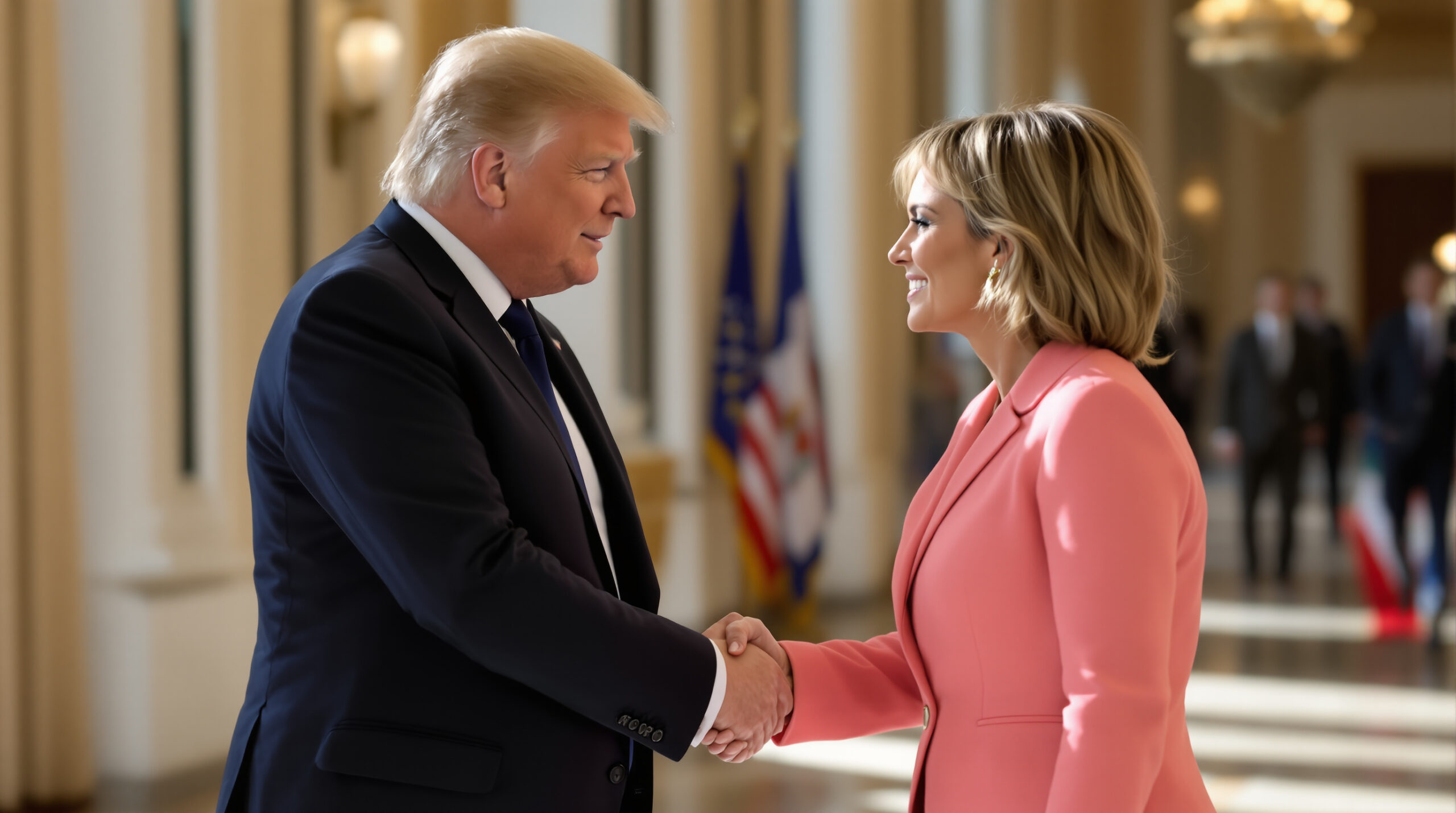 lors du sommet du g7 à évian, donald trump et brigitte macron ont partagé une poignée de main prolongée, marquant un moment notable de convivialité entre les dirigeants.