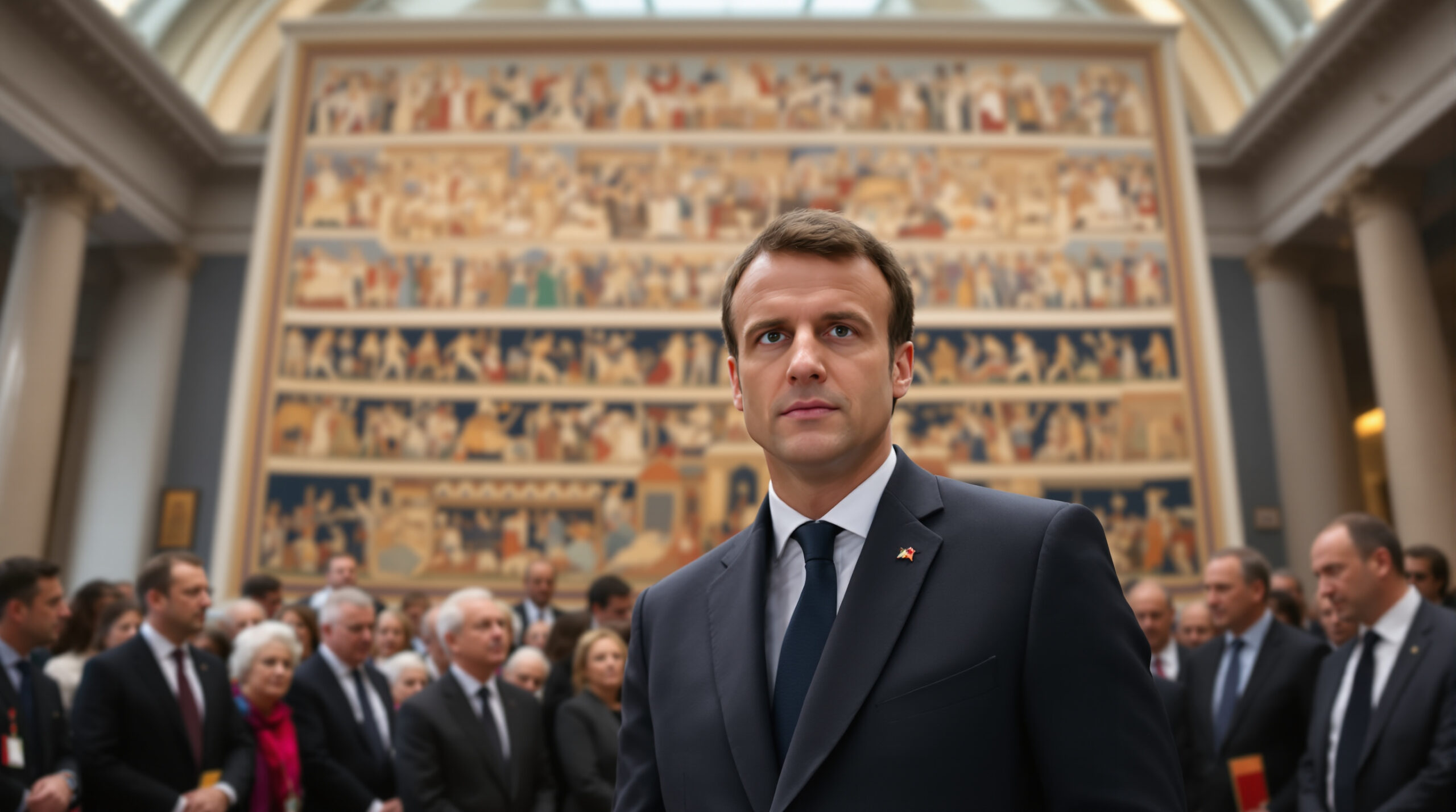le président macron inaugure mercredi à londres une exposition exceptionnelle de la tapisserie de bayeux, prêtée au british museum, célébrant un patrimoine historique unique.
