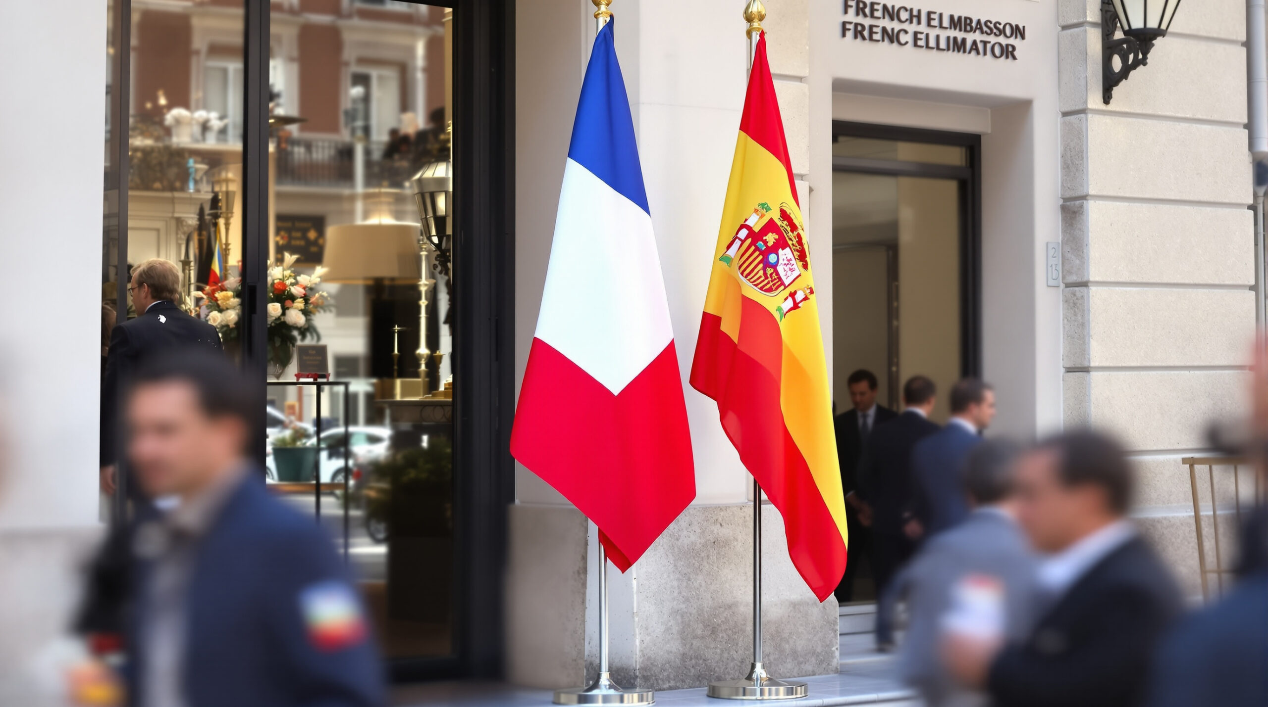 à madrid, emmanuel et brigitte macron accueillent le roi felipe vi et la reine letizia à l’ambassade de france lors d’une rencontre officielle.
